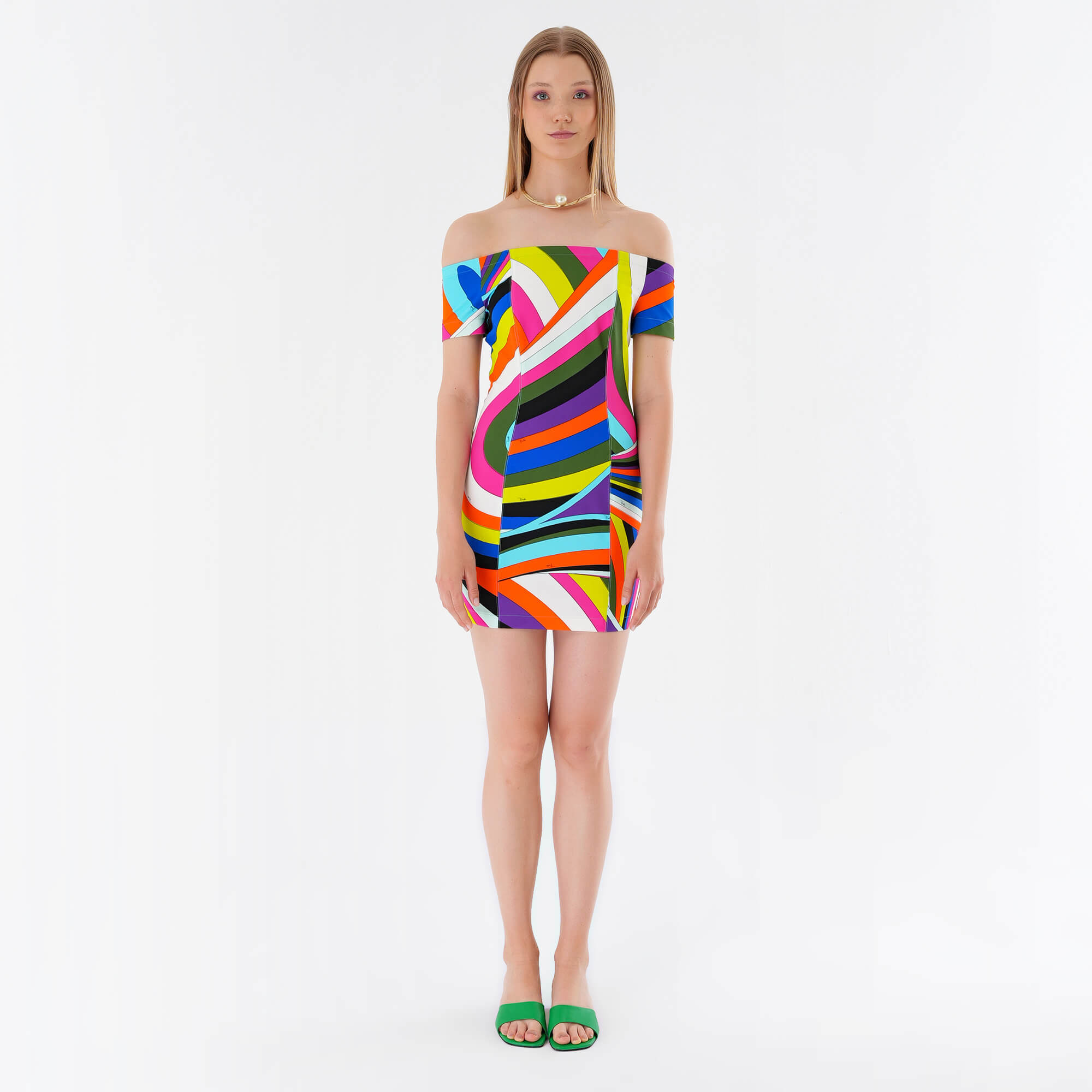 Emilio Pucci - Iride Printed Tech Candy Strapless Mini Dress IT42